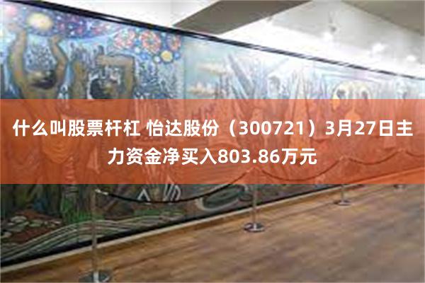 什么叫股票杆杠 怡达股份（300721）3月27日主力资金净买入803.86万元
